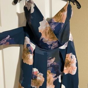 Floral strapless romper